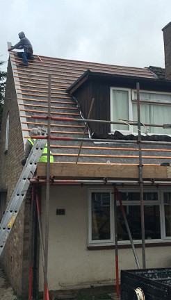 Roof repair with scaffold access in Reading