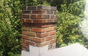 Brick chimney stack after repair